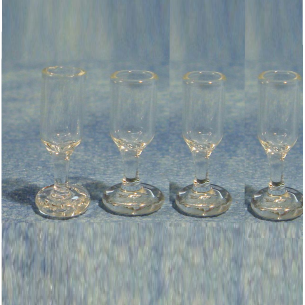 4 klare champange glas